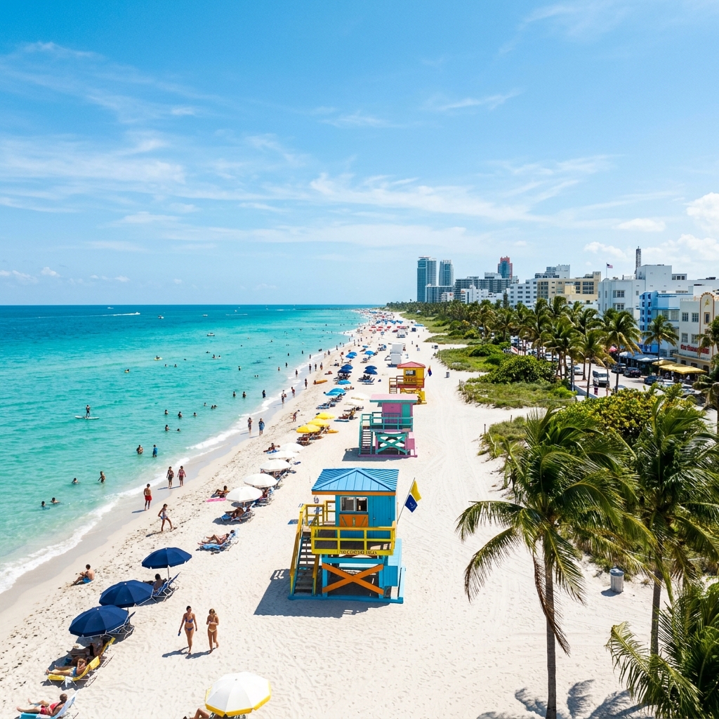 Aerial view of Miami Beach